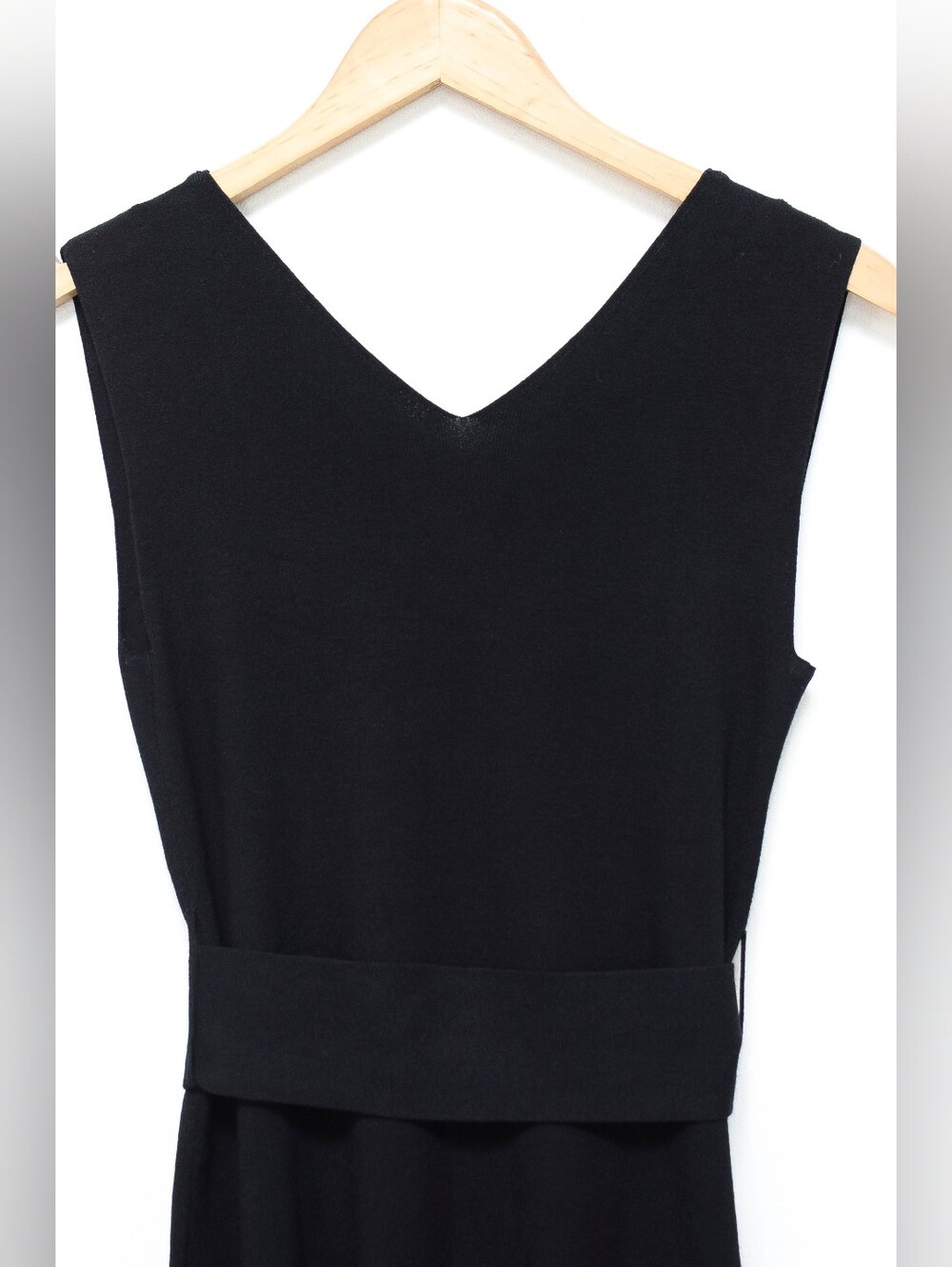 MM Lafleur Linette Top Black Knit Belted Sleeveless Sweater Sz S Business Casual - Picture 7 of 11